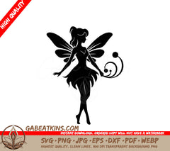  Fairy Silhouette SVG - Vector Wings Design SVG