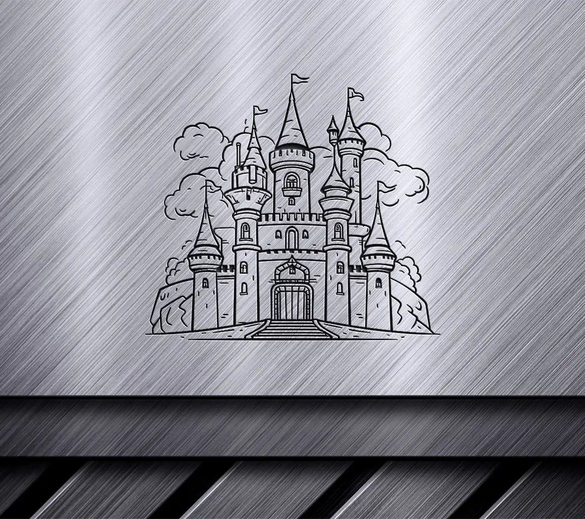  Castle Hill SVG - Fairytale Vector Illustration SVG