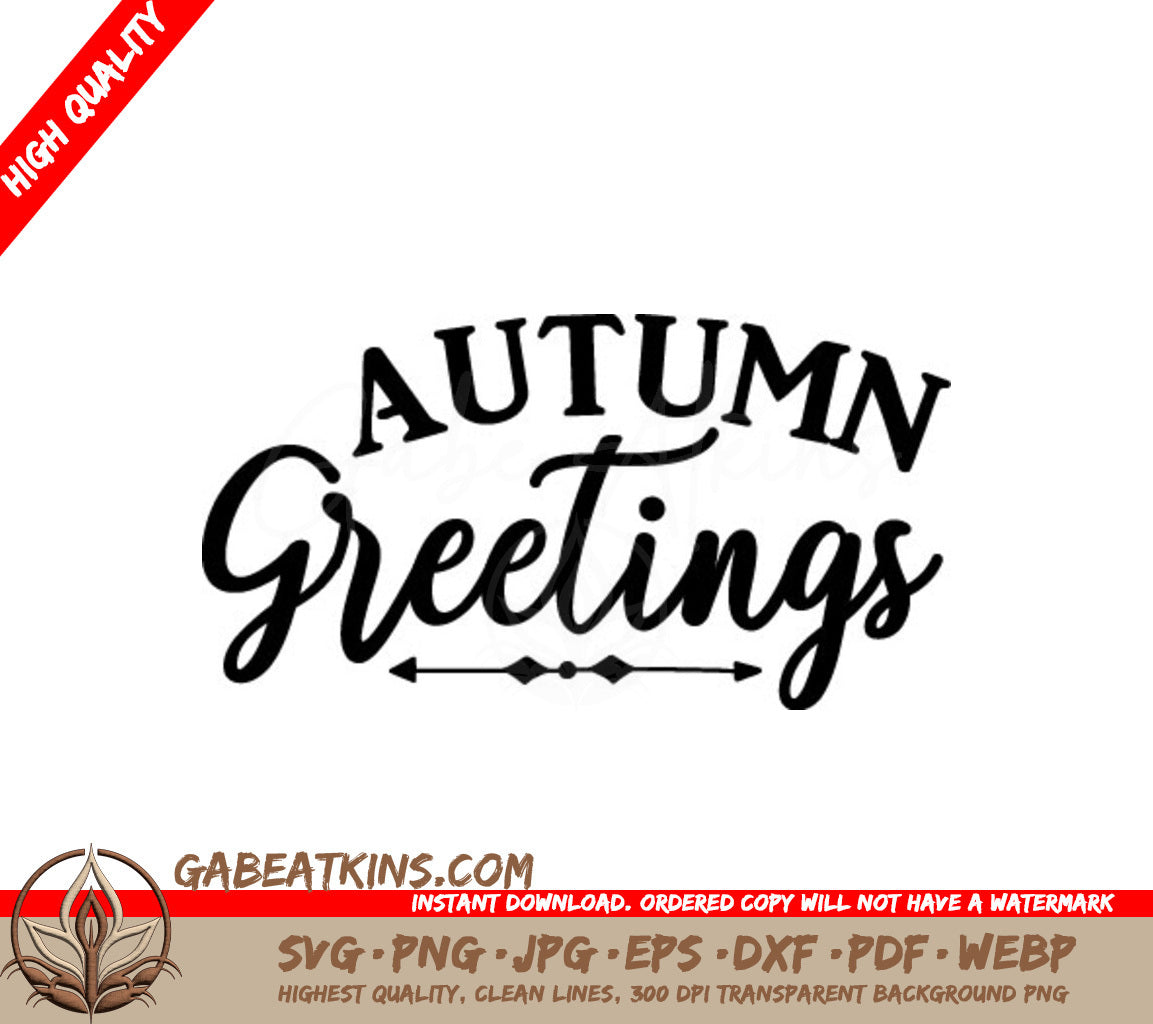  Autumn Greetings SVG - Fall Greeting Design SVG