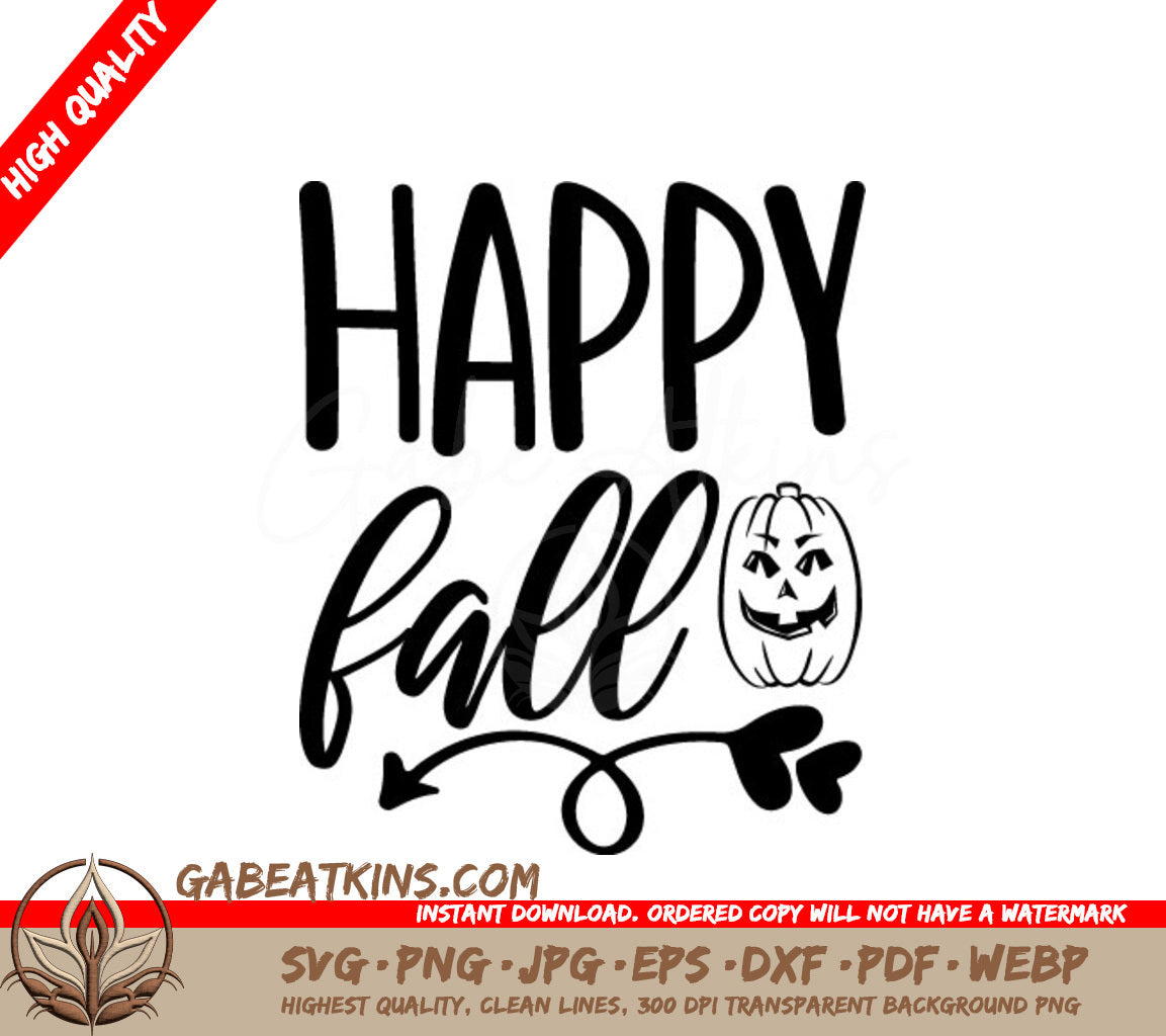 Happy Fall Pumpkin SVG -  Design SVG