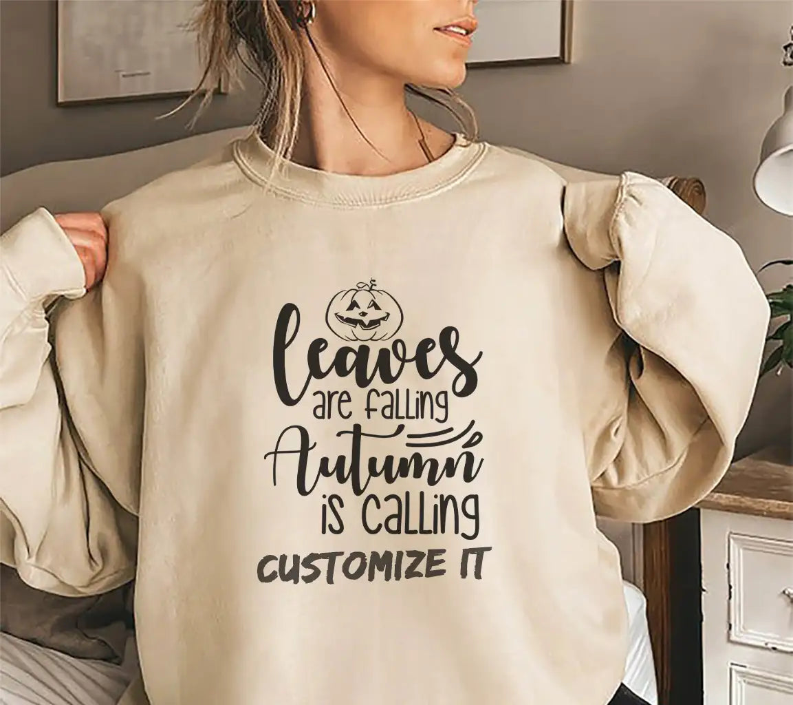 Falling Leaves Autumn Calling Pumpkin SVG SVG