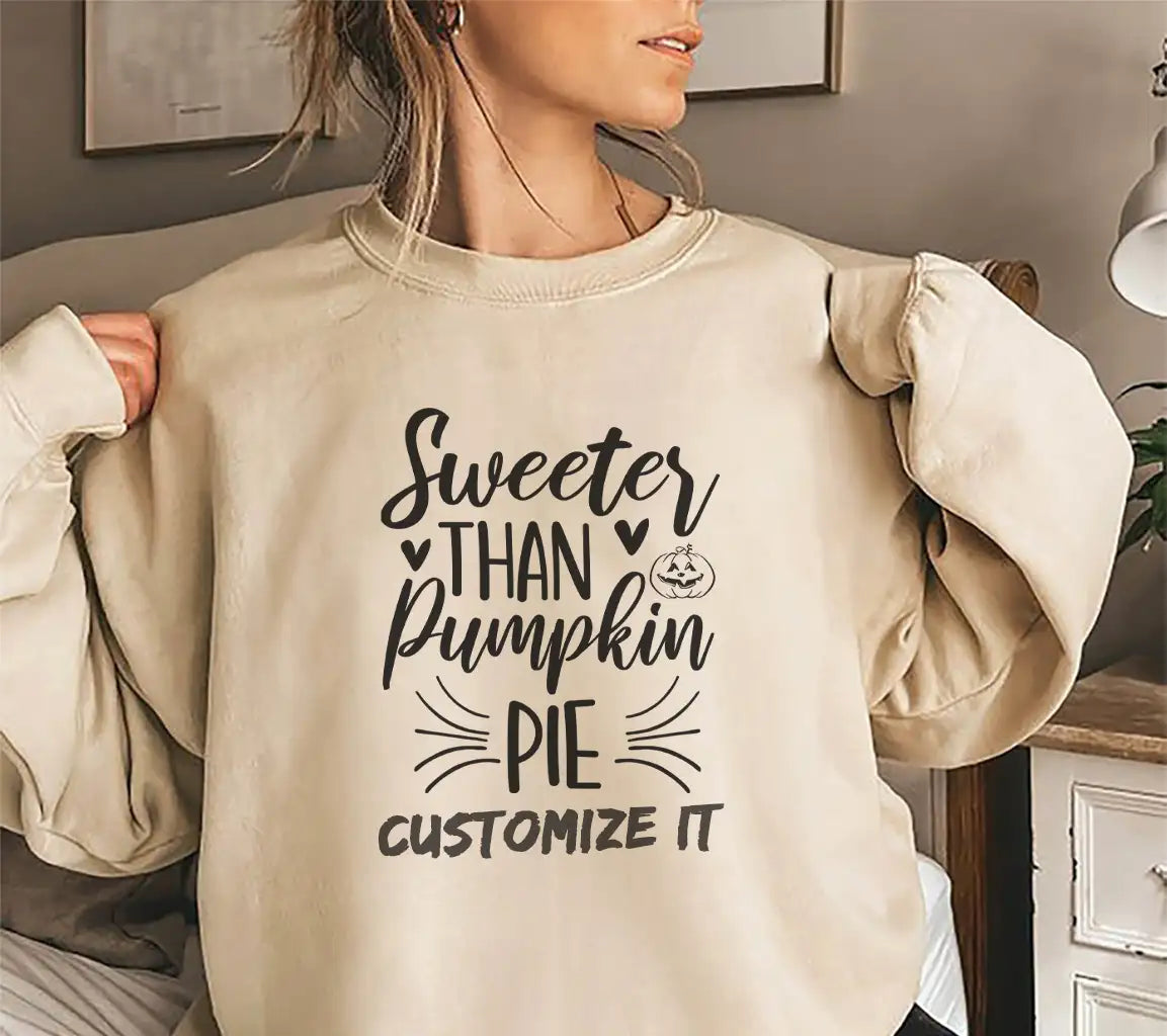 Sweeter Than Pumpkin Pie SVG with Pumpkin Design - Fall SVG