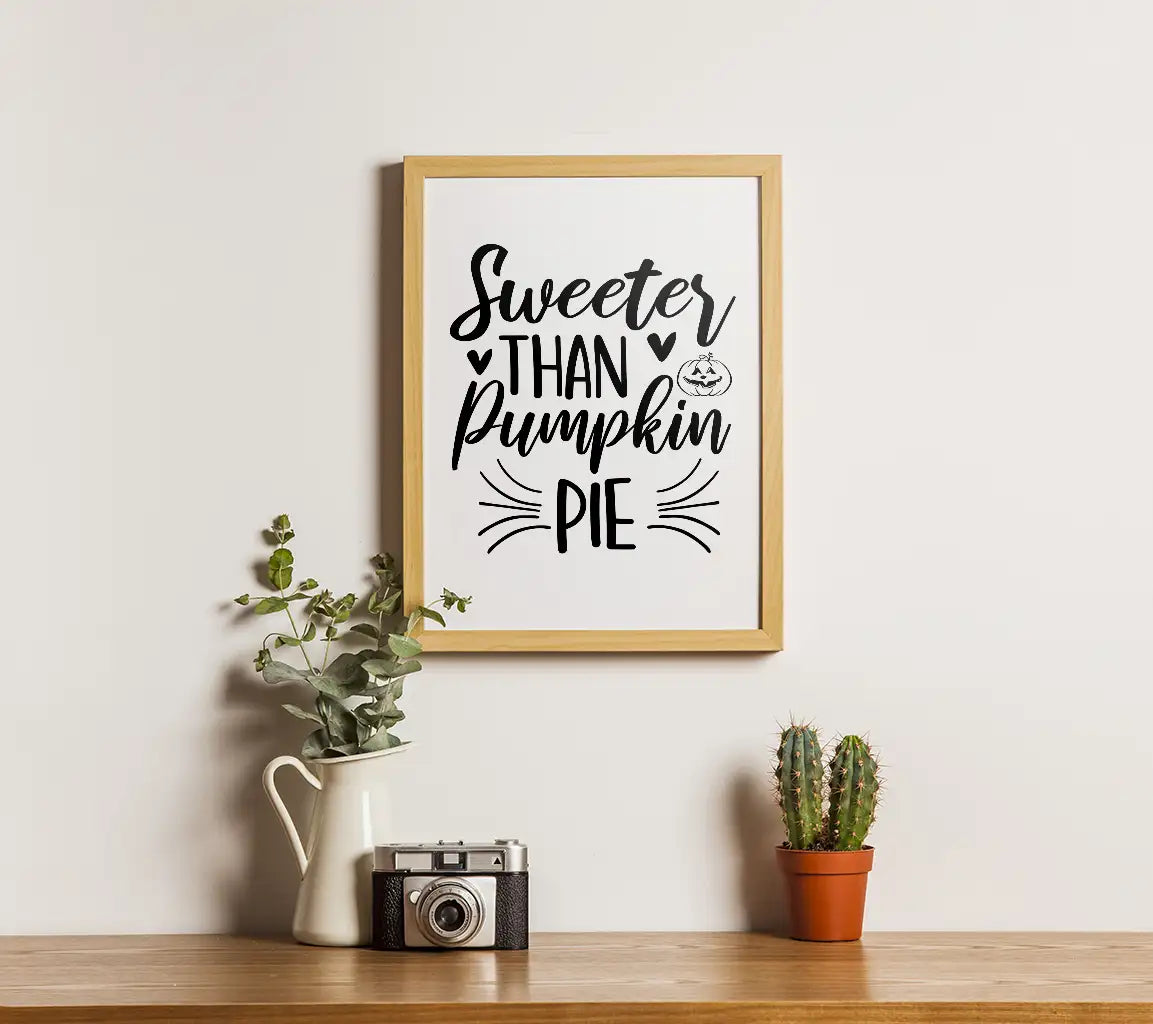 Sweeter Than Pumpkin Pie SVG with Pumpkin Design - Fall SVG