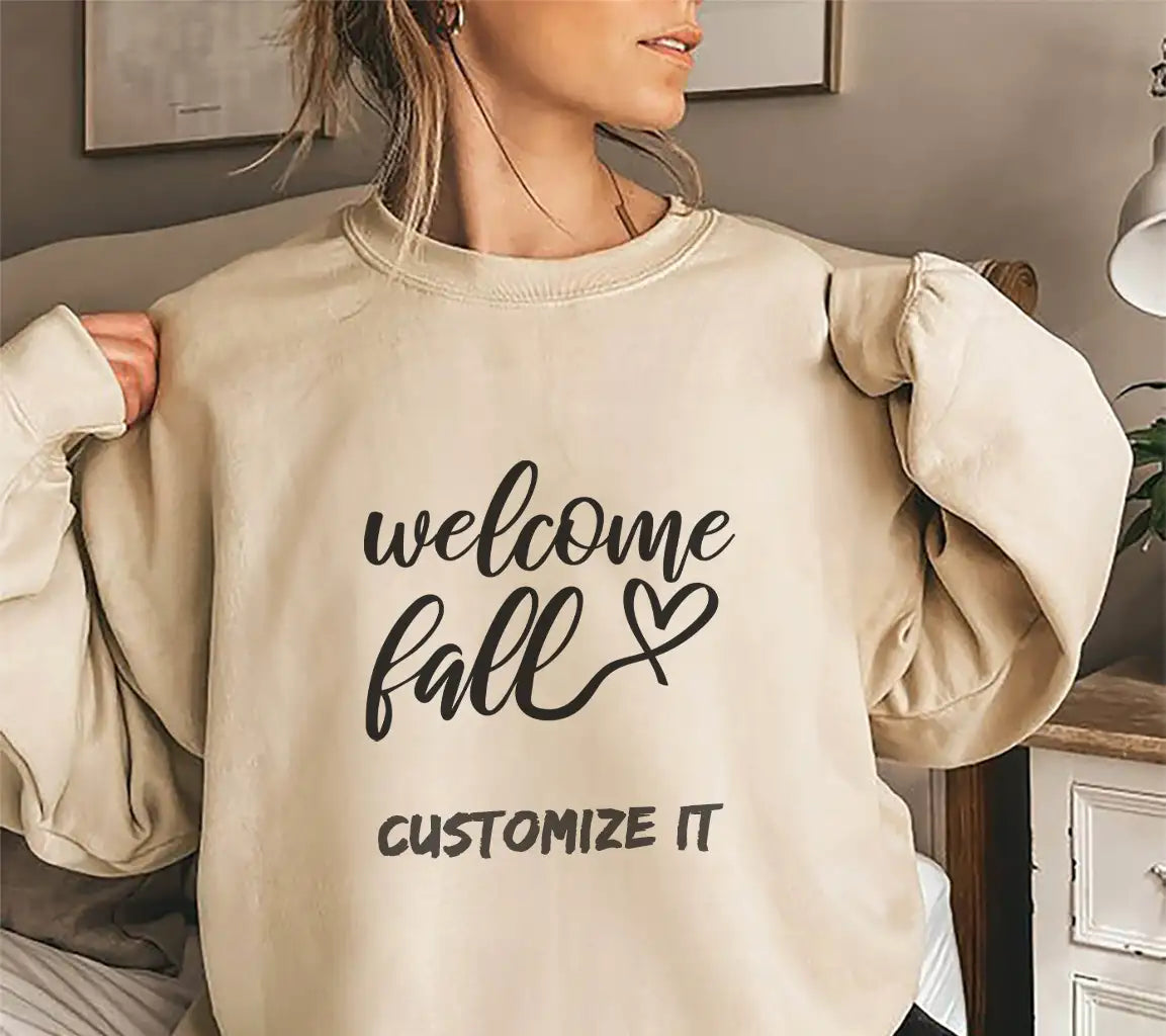 Welcome Fall Heart SVG - Fall Decor, Autumn Design SVG