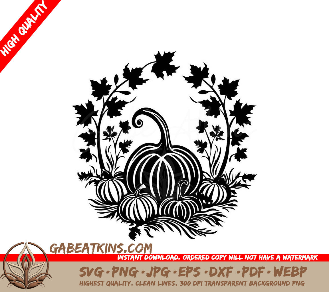  Pumpkin & Leaves Fall Festival SVG SVG