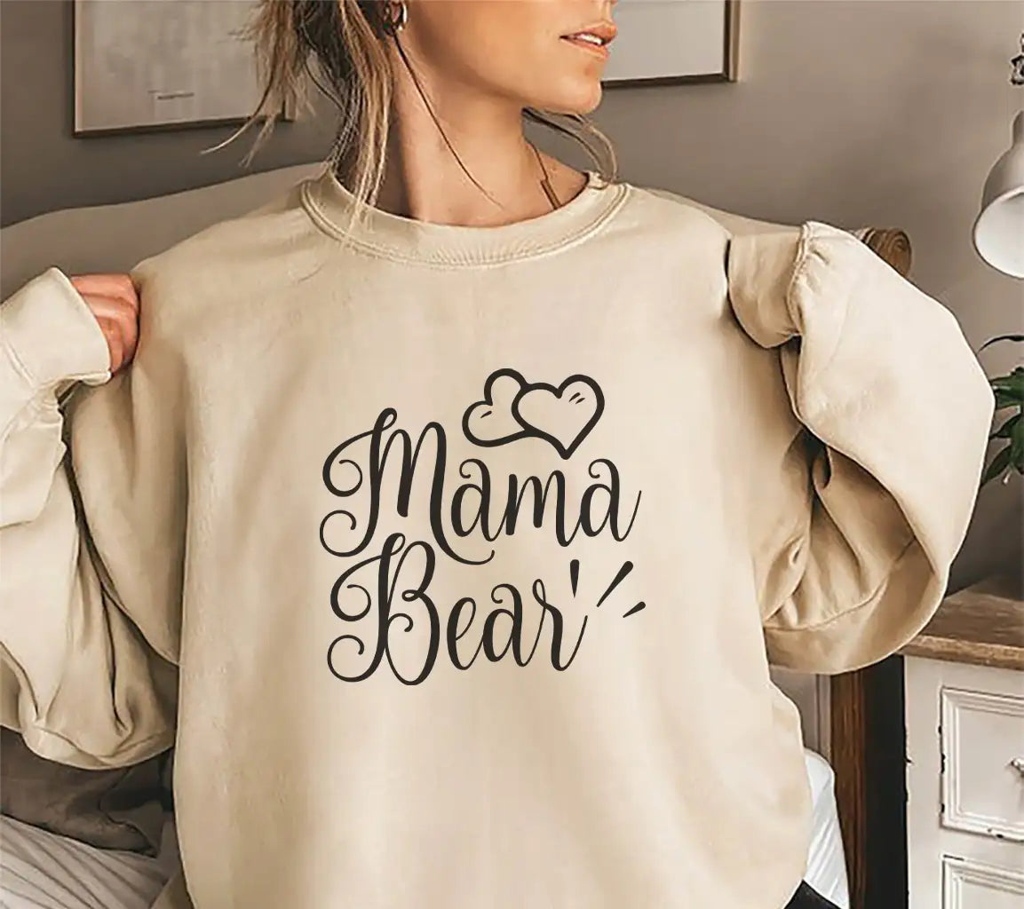 Mama Bear SVG -  Drawing with Hearts SVG