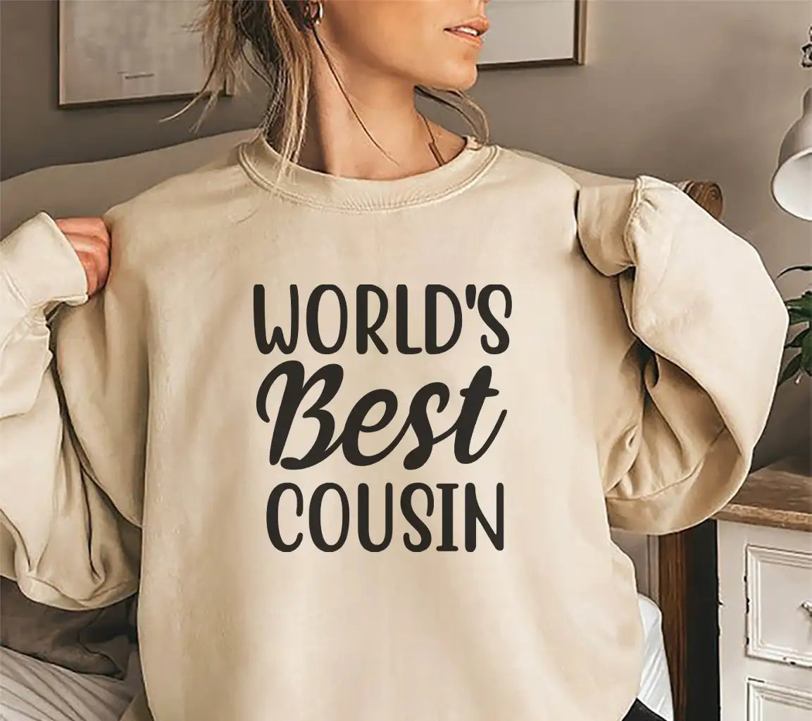 Worlds Best Cousin SVG Cut File - Black Text on White Background SVG