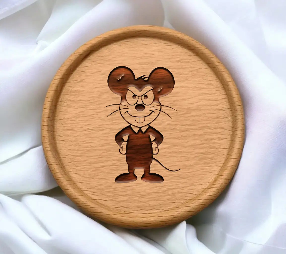 Smiling  Cartoon Mouse SVG Icon - Fancy Mouse Swim SVG