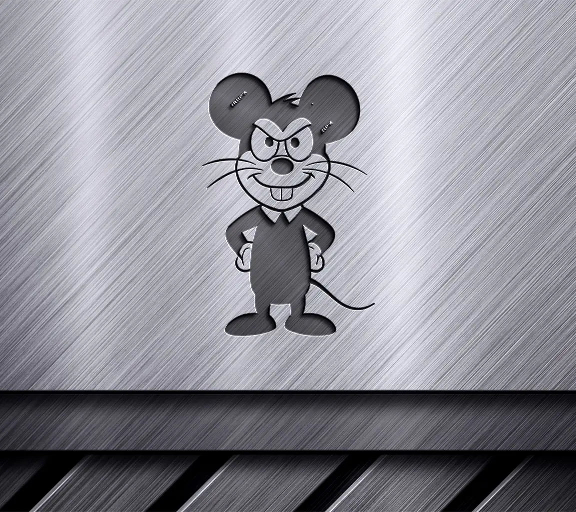 Smiling  Cartoon Mouse SVG Icon - Fancy Mouse Swim SVG