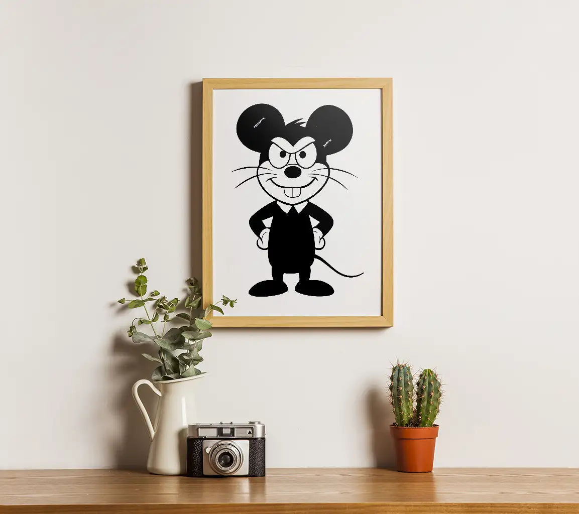 Smiling  Cartoon Mouse SVG Icon - Fancy Mouse Swim SVG