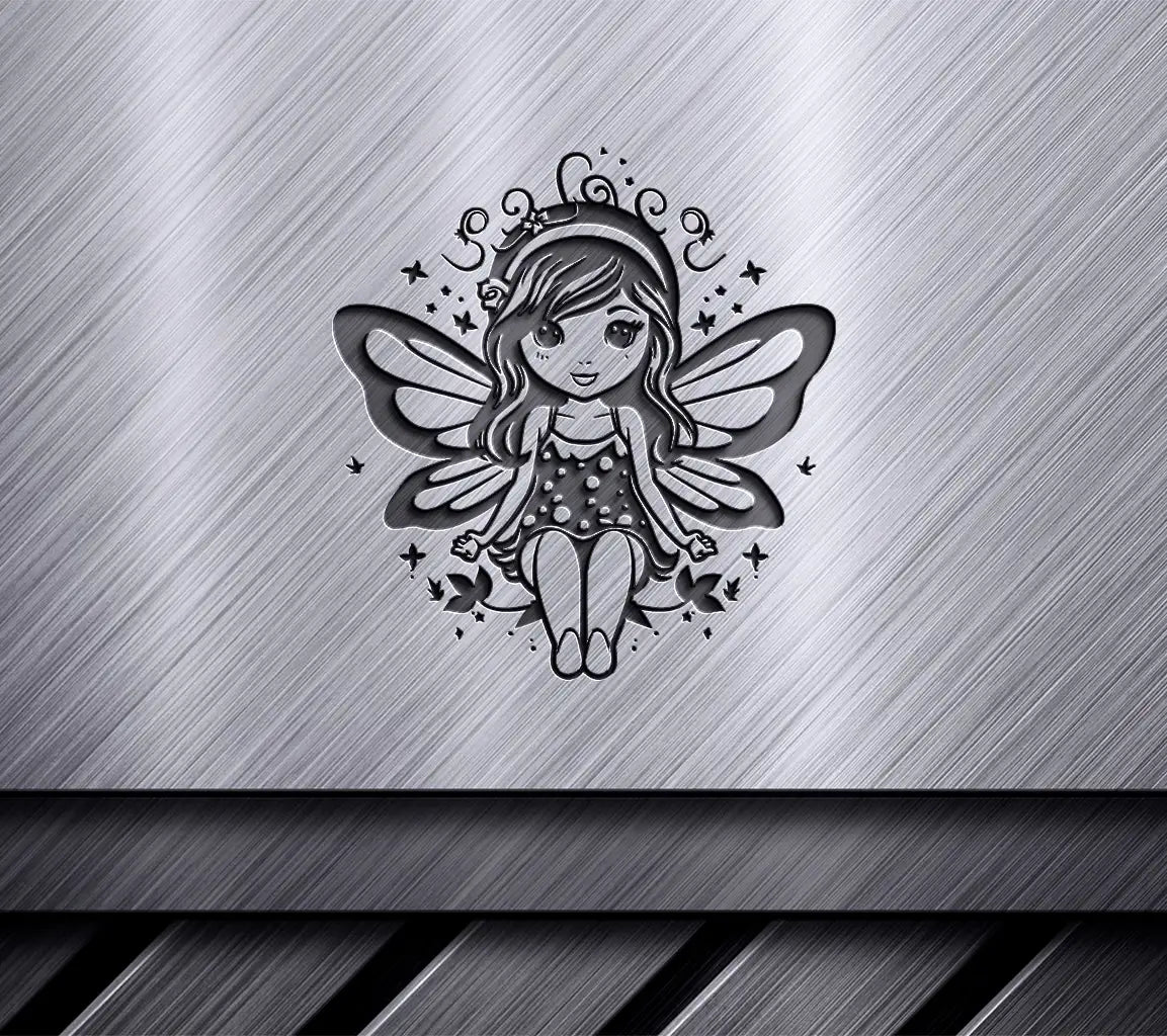  Fairy with Butterfly Wings SVG - Adorable Cartoon Fantasy Design SVG