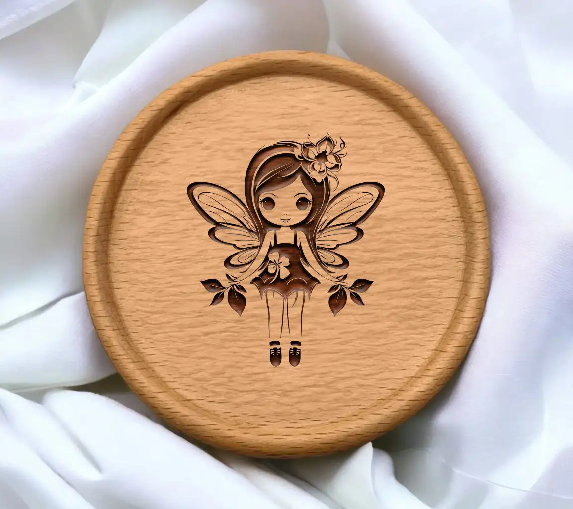  Fairy with Flower SVG - Cute Cartoon Whimsical Fairyland Design SVG