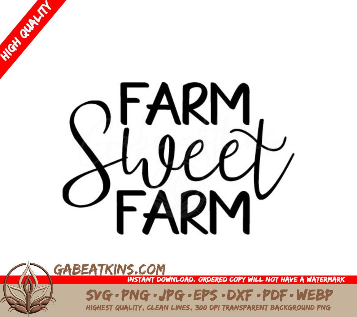 Farm Sweet Farm  Design SVG - Farmhouse Design SVG