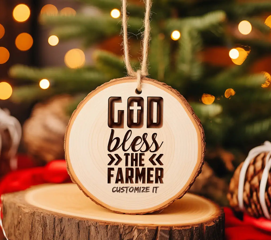 Farmhouse God Bless The Farmer SVG with Cross -  Sign SVG