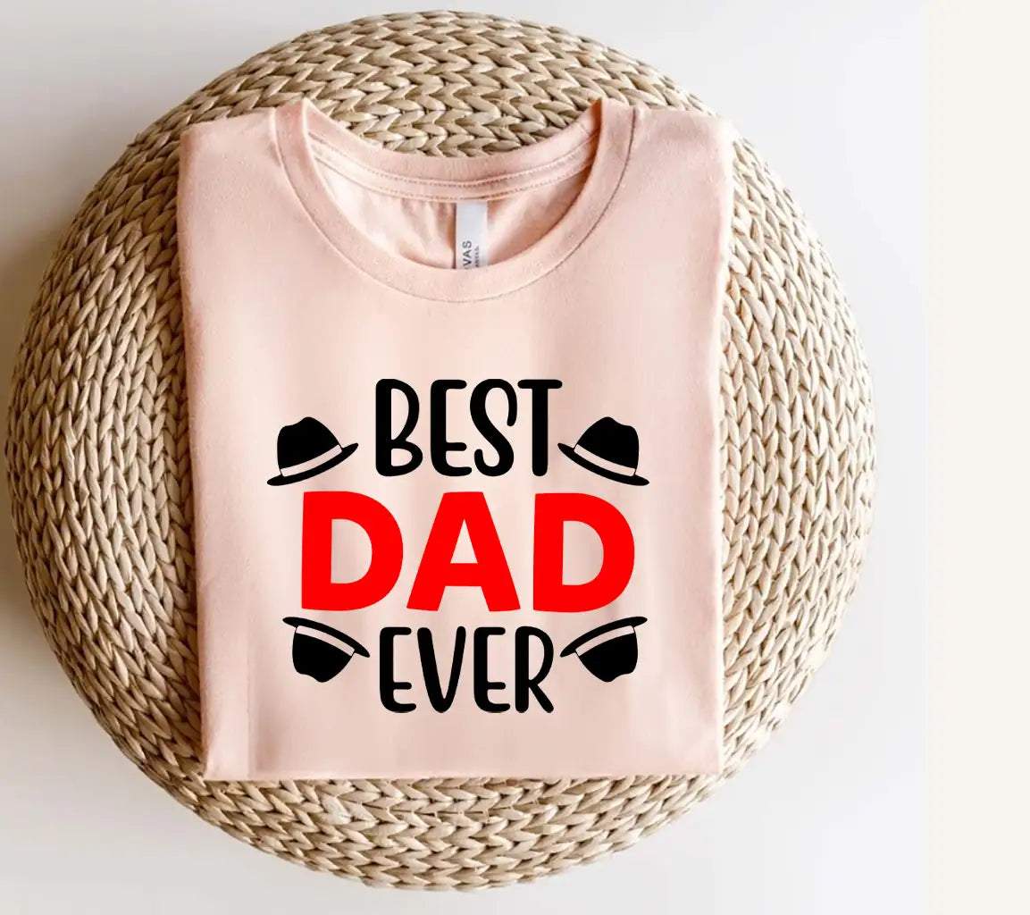 Best Dad Ever SVG - Red & Black Sign for Fathers Day SVG