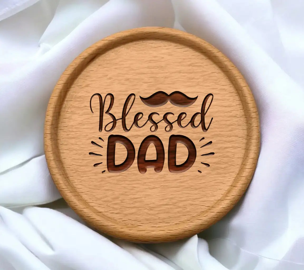 Blessed Dad Mustache SVG - Fathers Day Design SVG