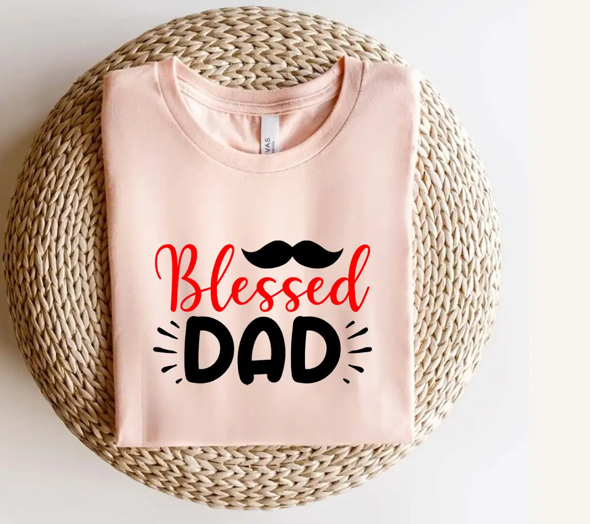 Blessed Dad Mustache SVG - Fathers Day Design SVG