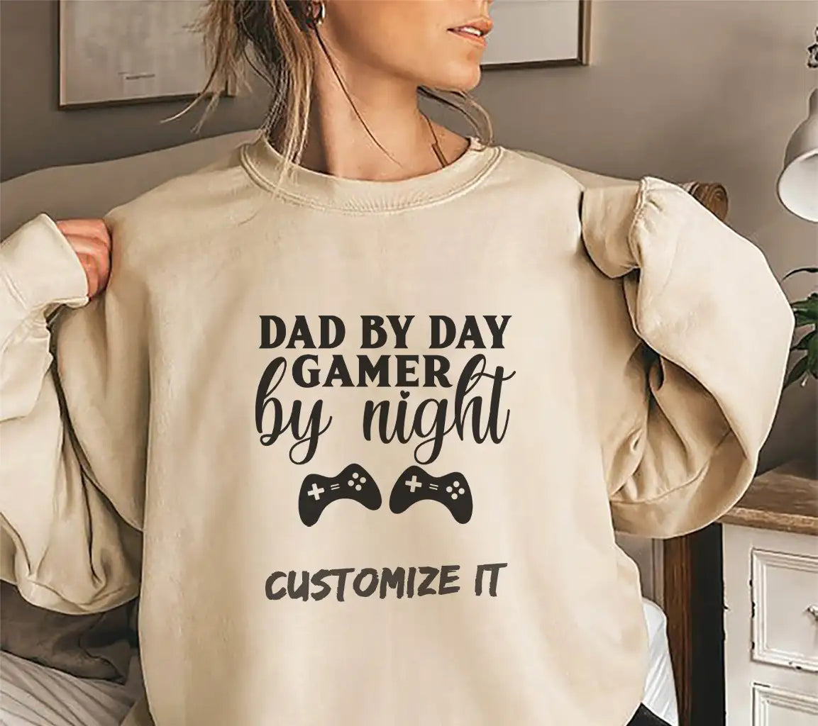 Dad By Day Gamer By Night SVG - Fathers Day Gift with Controllers SVG