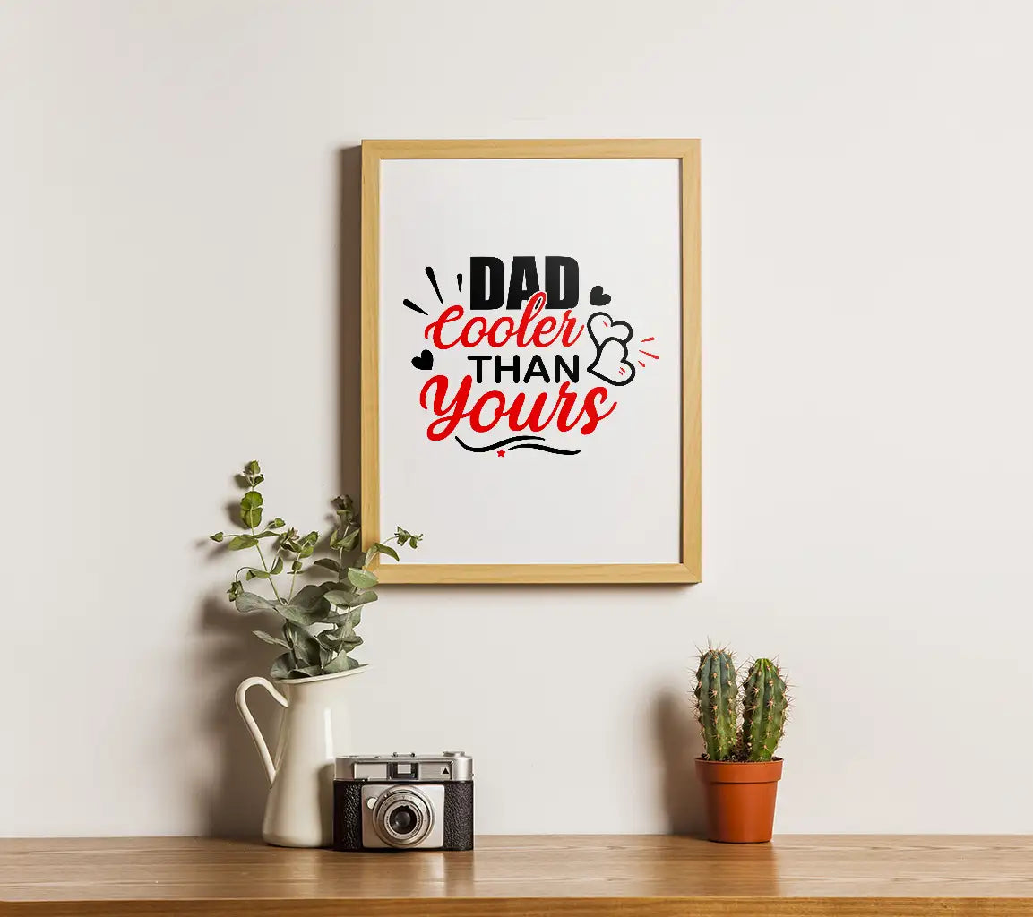 Red & Black Dad Cooler Than Yours SVG - Fathers Day Design SVG