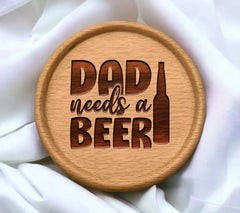 Dad Needs a Beer SVG -  Silhouette Bottle SVG