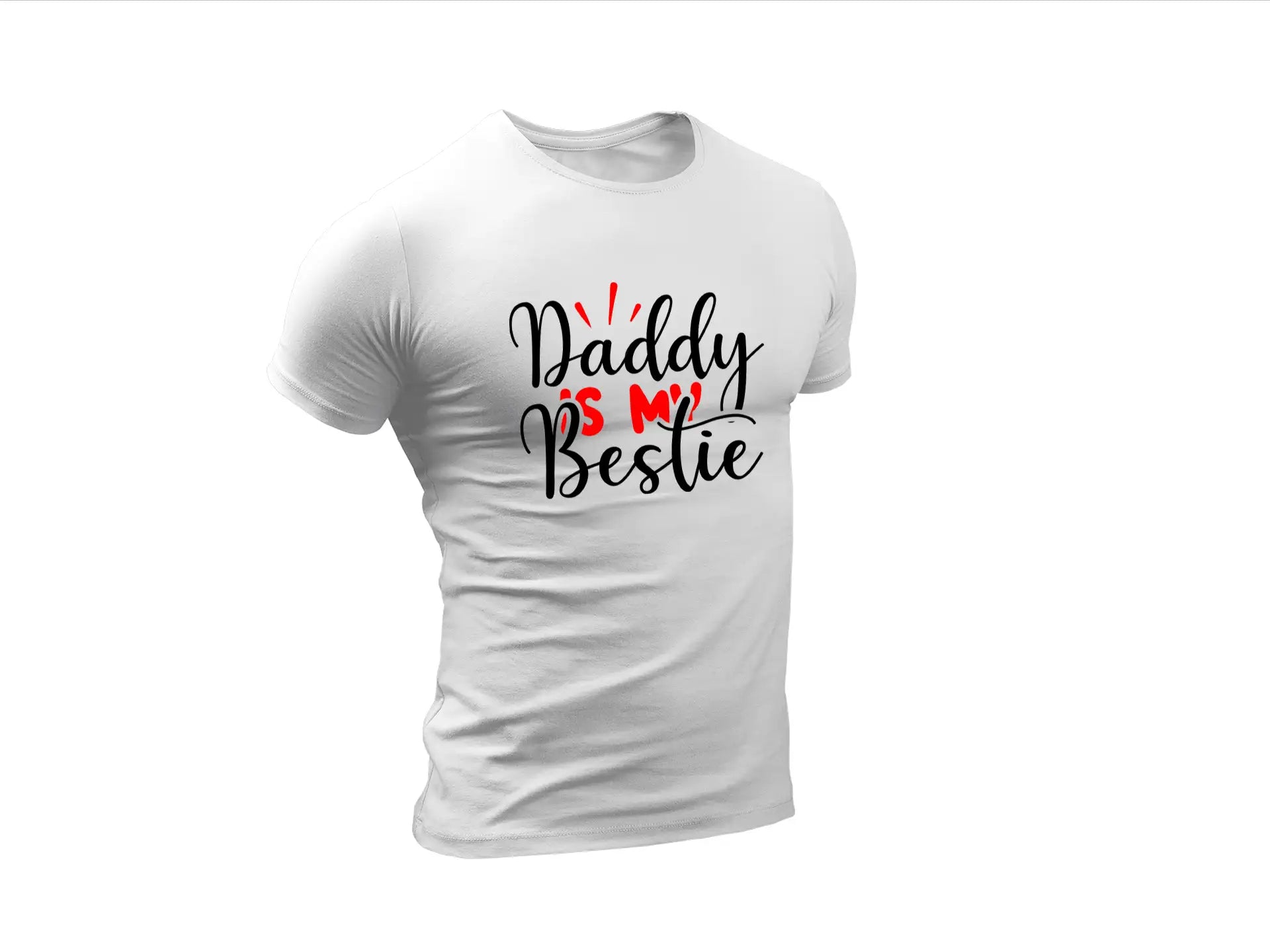 Daddy Is My Bestie SVG - Black & Red Design for Fathers Day SVG