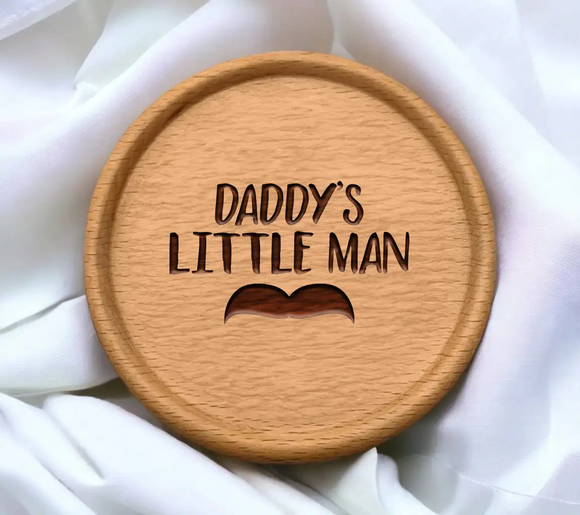 Daddys Little Man with Mustache SVG - Fathers Day Design SVG