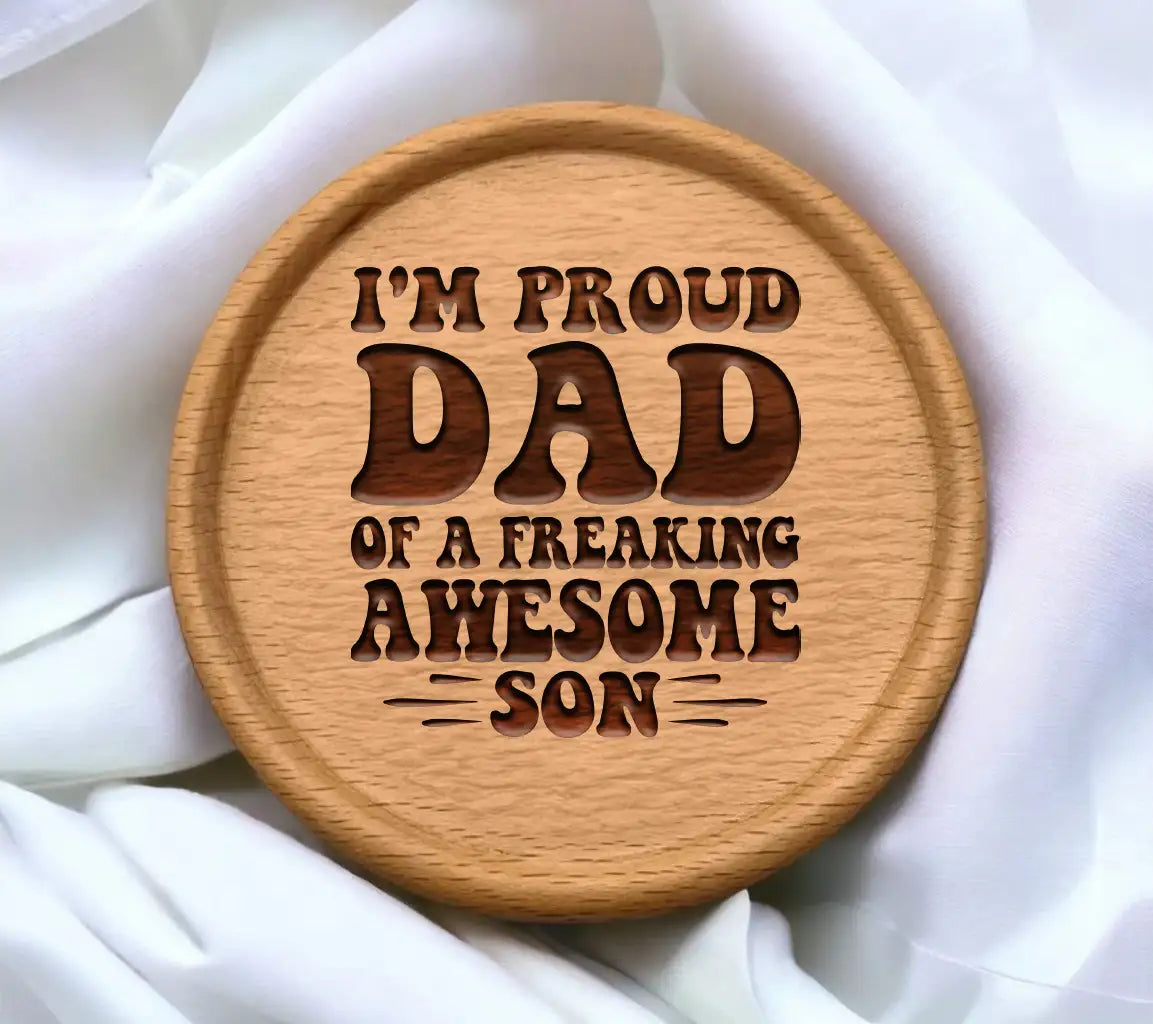 Im Proud Dad of a Freaking Awesome Son  SVG Poster - Fathers Day Graphic SVG