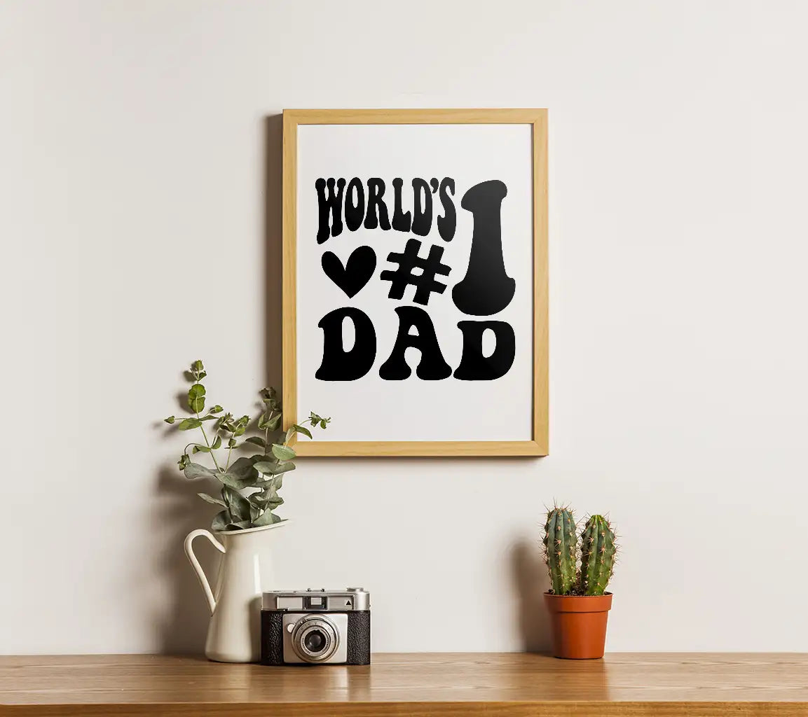 Worlds #1 Dad Silhouette SVG - Fathers Day Design SVG