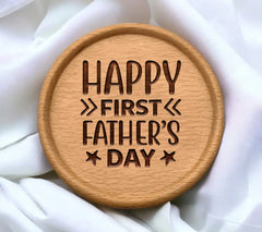 Happy First Fathers Day SVG - Red & Black Text Design SVG