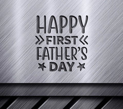 Happy First Fathers Day SVG - Red & Black Text Design SVG