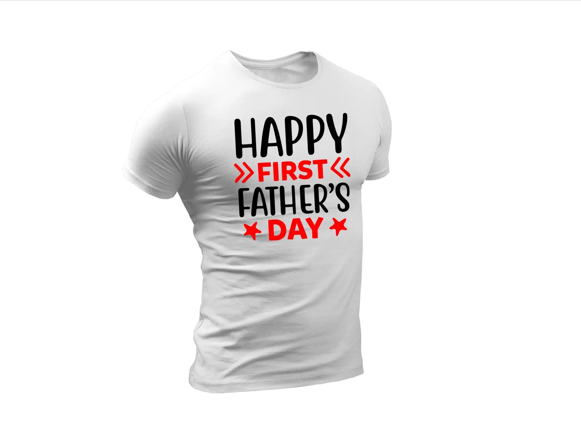 Happy First Fathers Day SVG - Red & Black Text Design SVG