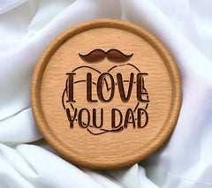 I Love You Dad Mustache Heart SVG - Fathers Day Design SVG