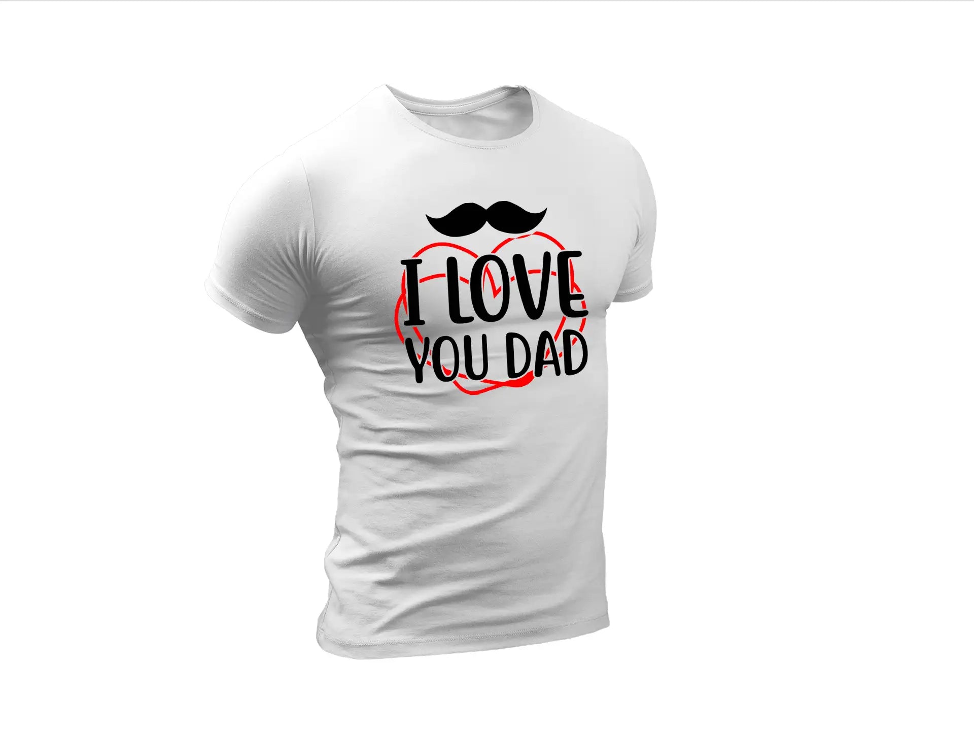 I Love You Dad Mustache Heart SVG - Fathers Day Design SVG