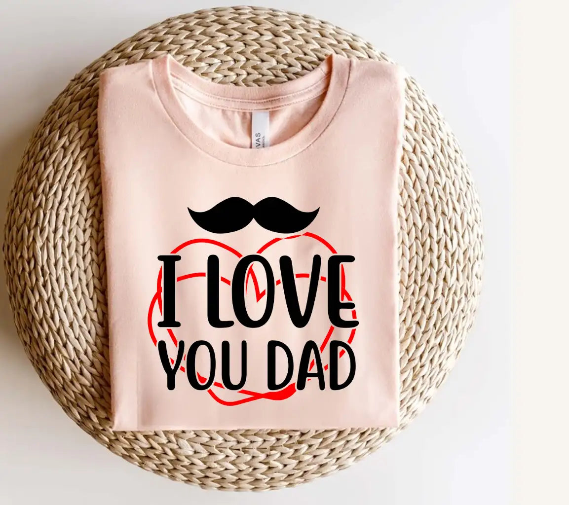 I Love You Dad Mustache Heart SVG - Fathers Day Design SVG