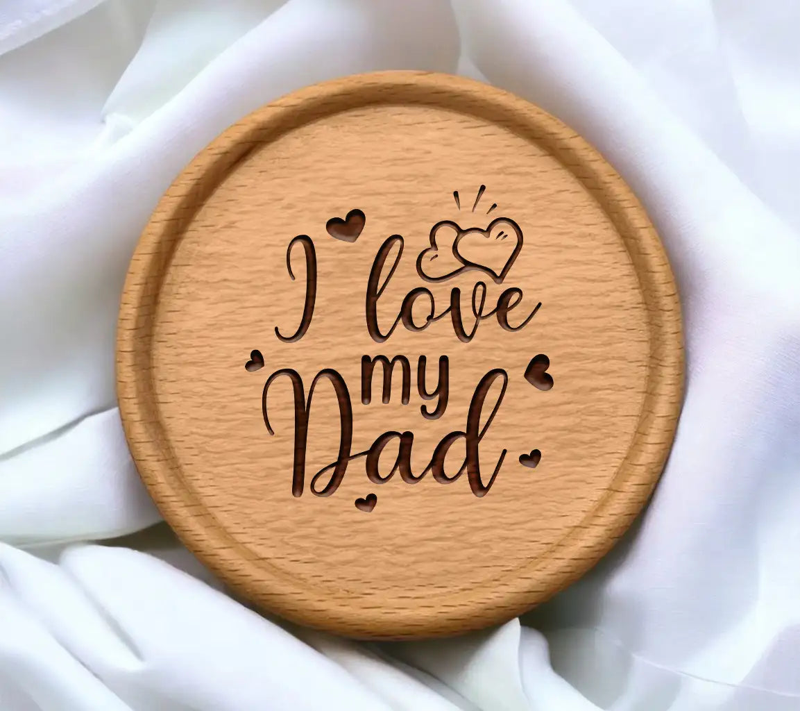 I Love My Dad SVG with Red Hearts - Fathers Day Design SVG