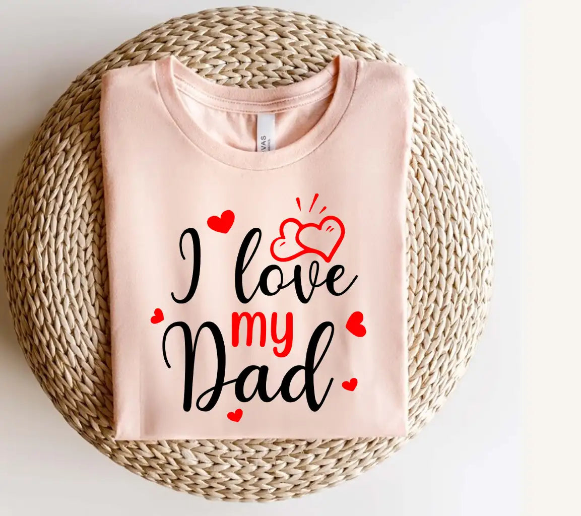 I Love My Dad SVG with Red Hearts - Fathers Day Design SVG