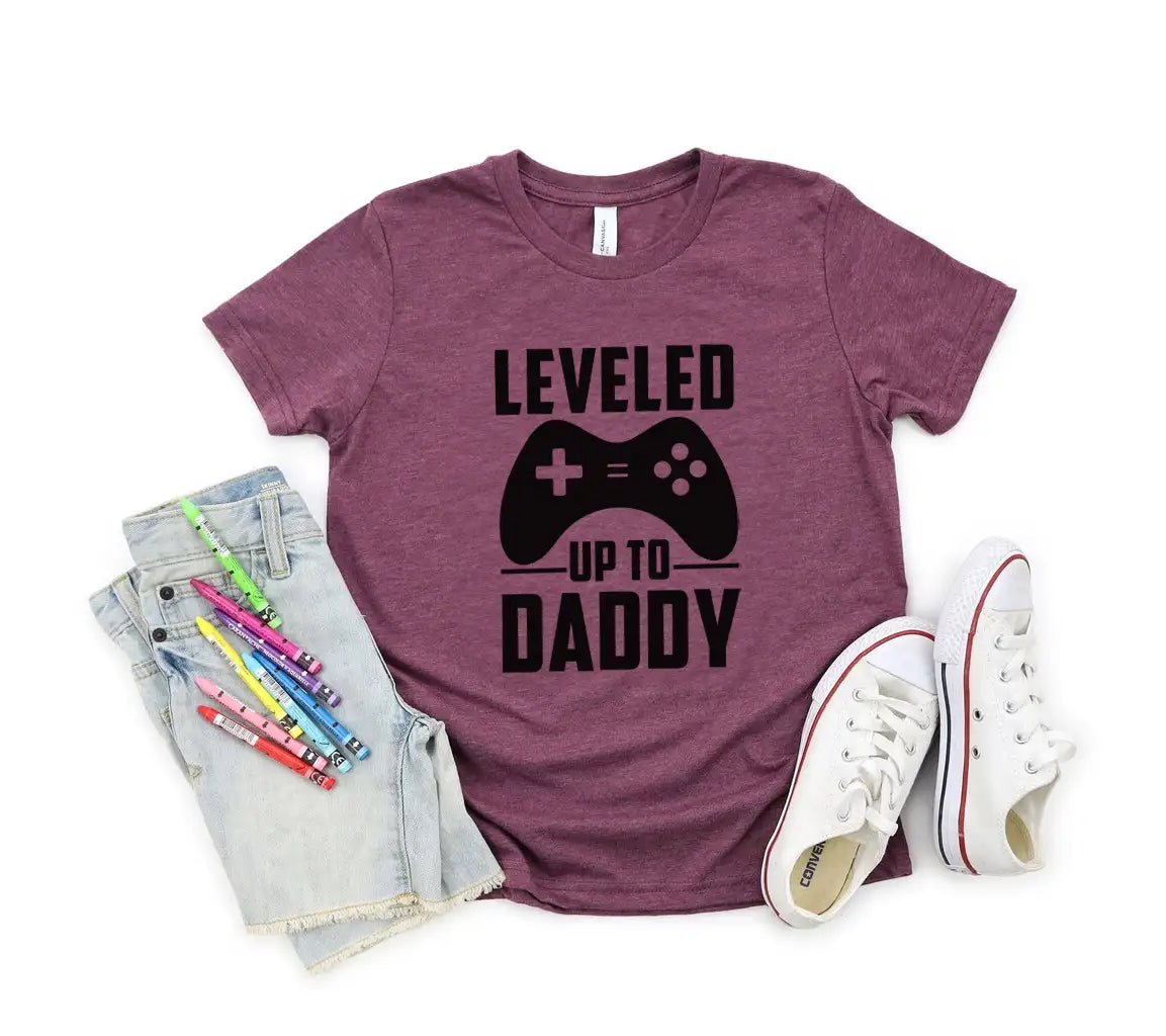 Leveled Up To Daddy - Fathers Day SVG for T-Shirts & Gifts SVG