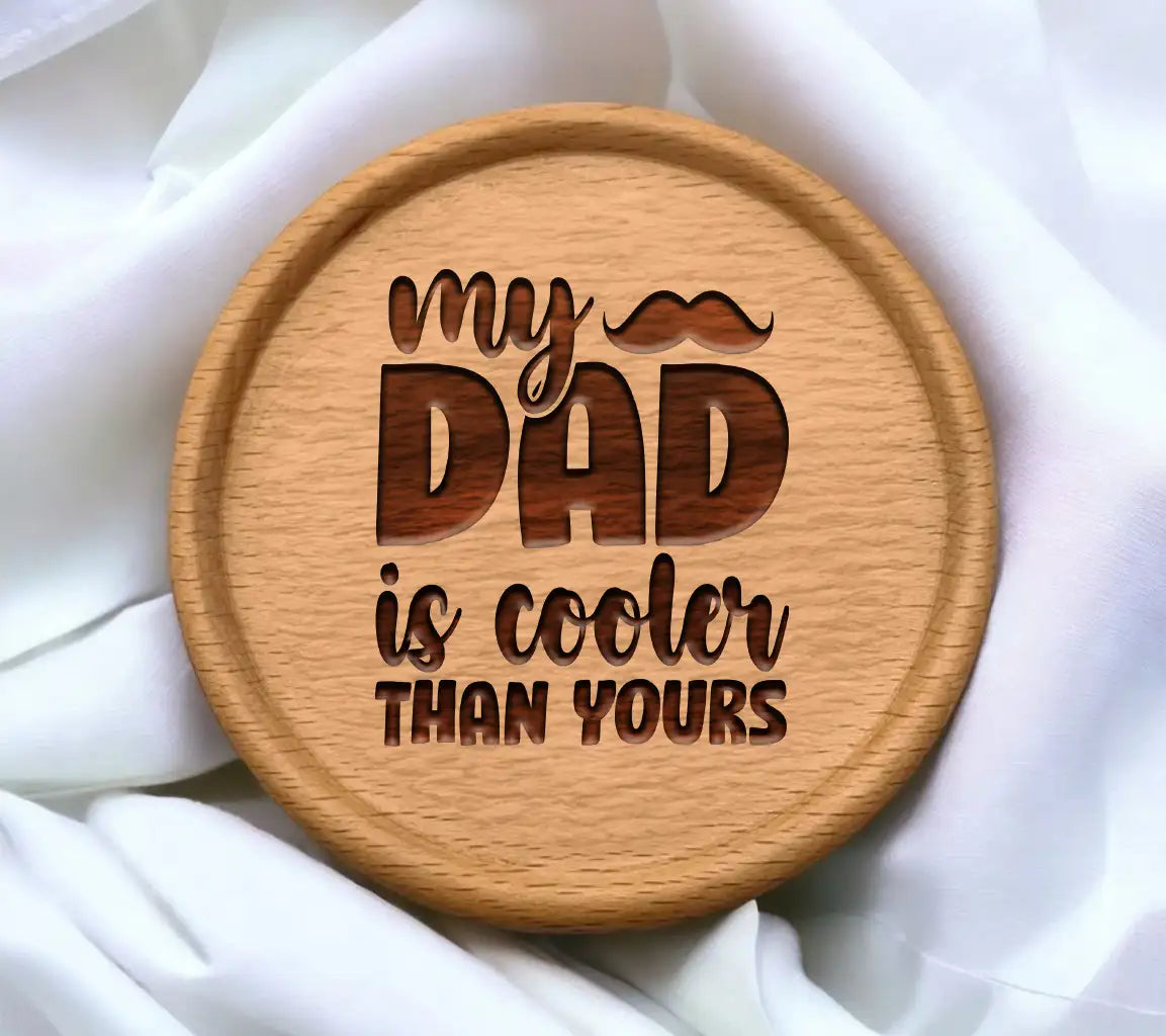 My Dad Is Cooler Than Yours SVG - Funny Fathers Day Mustache Sign SVG