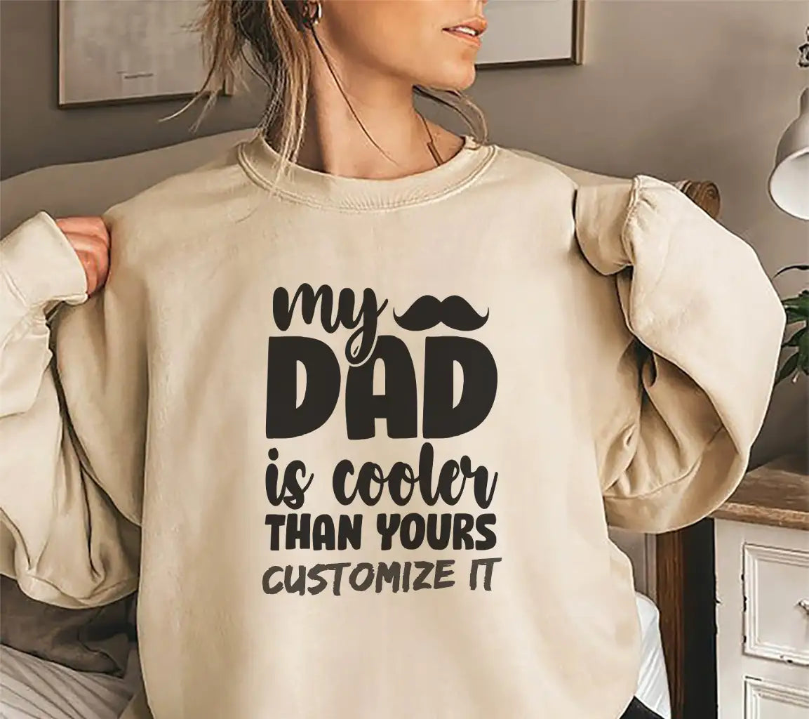 My Dad Is Cooler Than Yours SVG - Funny Fathers Day Mustache Sign SVG