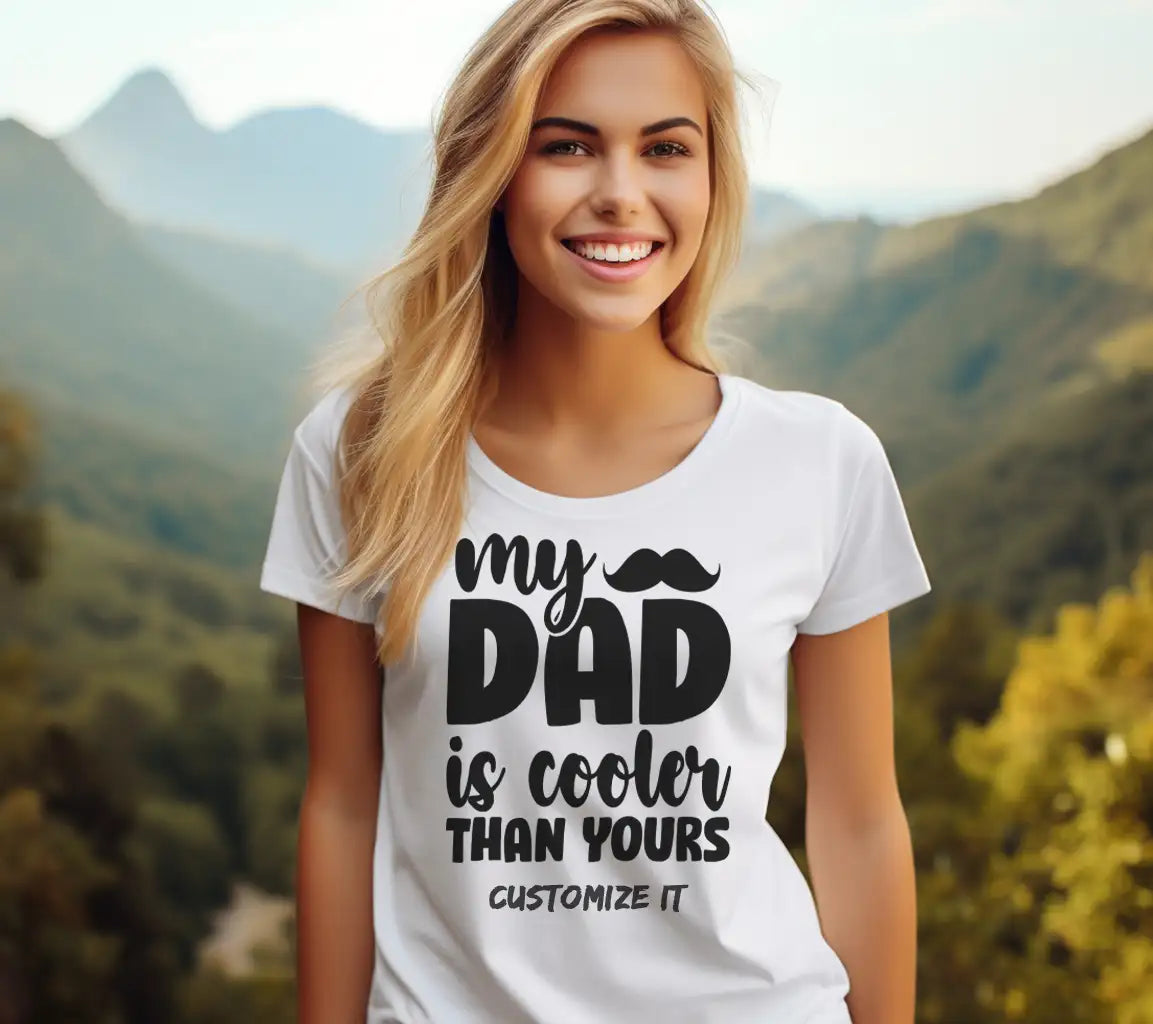 My Dad Is Cooler Than Yours SVG - Funny Fathers Day Mustache Sign SVG