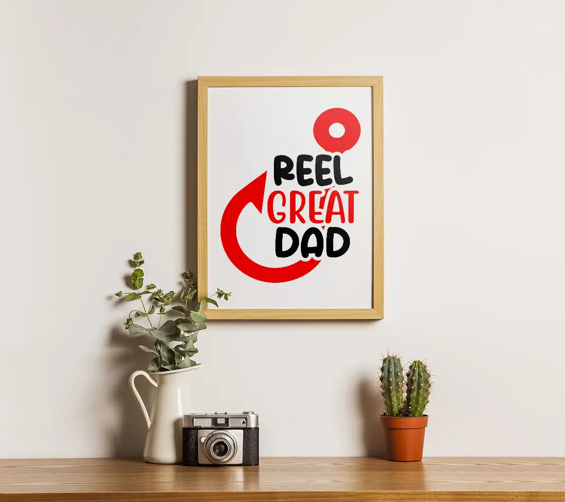 Reel Great Dad SVG - Red & Black Design - Fathers Day Design SVG