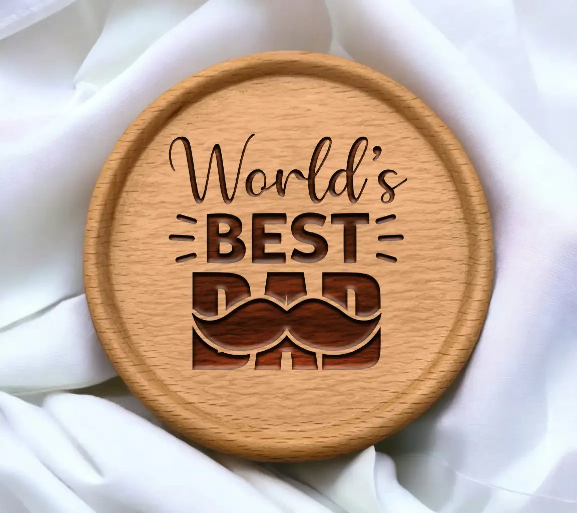 Worlds Best Dad with Mustache SVG - Fathers Day Design SVG