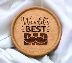 Worlds Best Dad with Mustache SVG - Fathers Day Design SVG