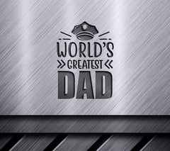 Worlds Greatest Dad Police Hat SVG - Fathers Day Design SVG