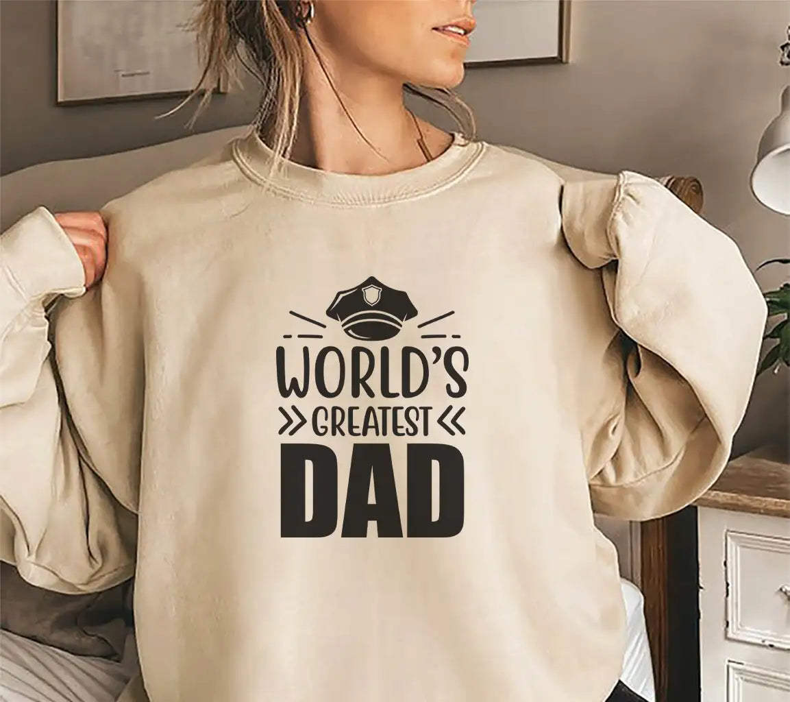 Worlds Greatest Dad Police Hat SVG - Fathers Day Design SVG