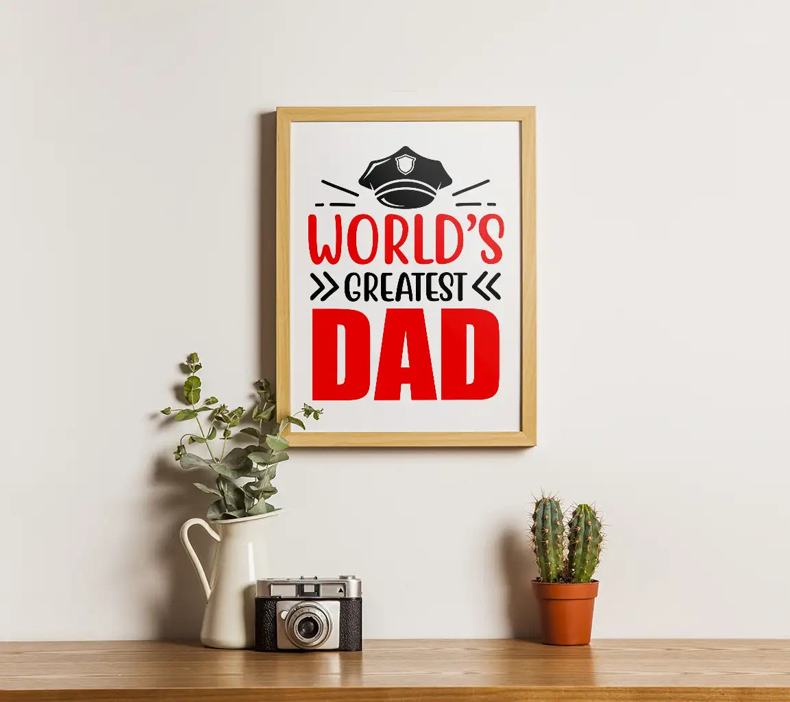 Worlds Greatest Dad Police Hat SVG - Fathers Day Design SVG