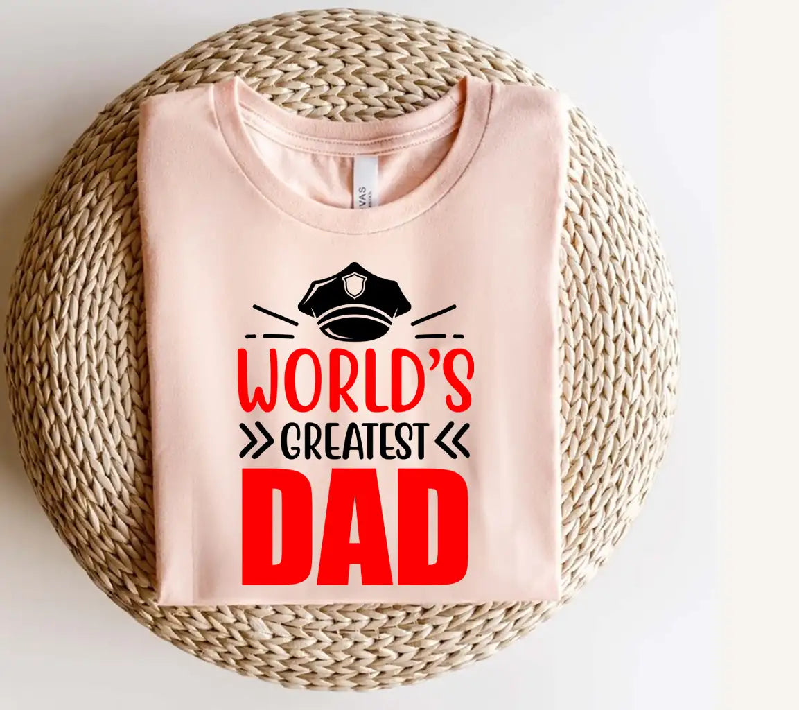 Worlds Greatest Dad Police Hat SVG - Fathers Day Design SVG