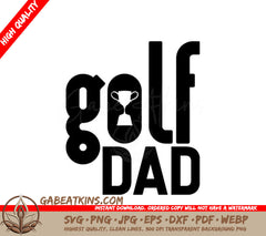 Golf Dad Trophy SVG -  Logo Design for Fathers Day SVG