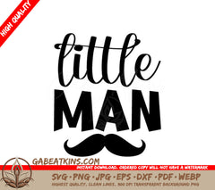 Fathers Day Little Man Silhouette SVG -  Mustache Design SVG