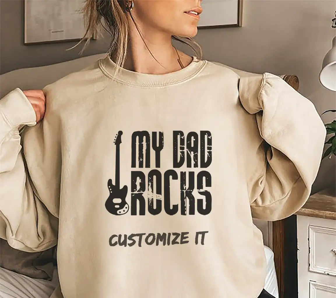 I My Dad Rocks Guitar Design SVG - Fathers Day Design SVG